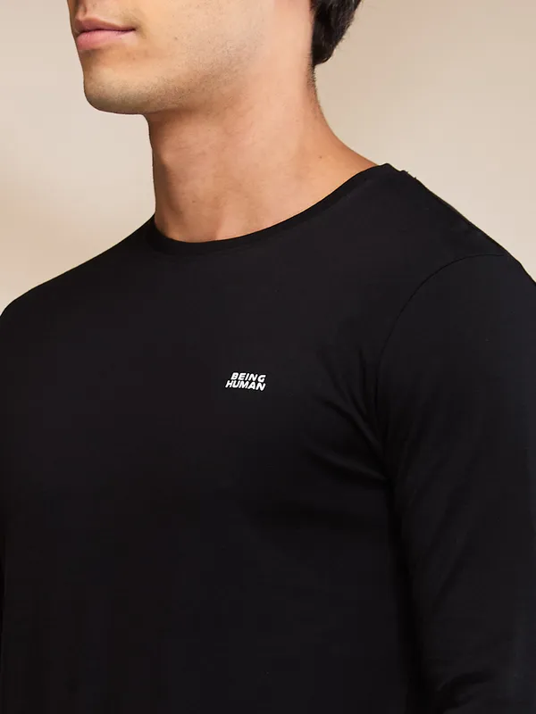 Being Human Clothing Mens-Top Crew Neck Black