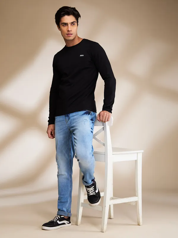 Being Human Clothing Mens-Top Crew Neck Black
