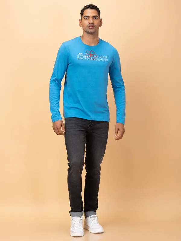 Being Human Mens-Top Crew Neck Blue