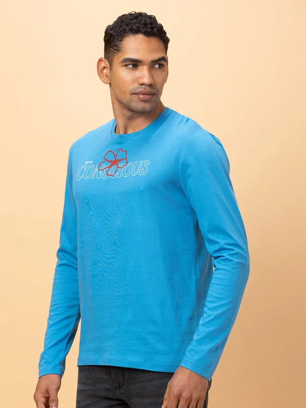 Being Human Mens-Top Crew Neck Blue