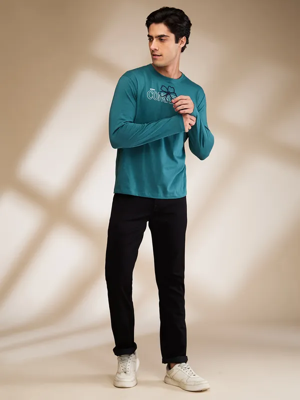 Being Human Mens-Top Crew Neck Deep Emerald