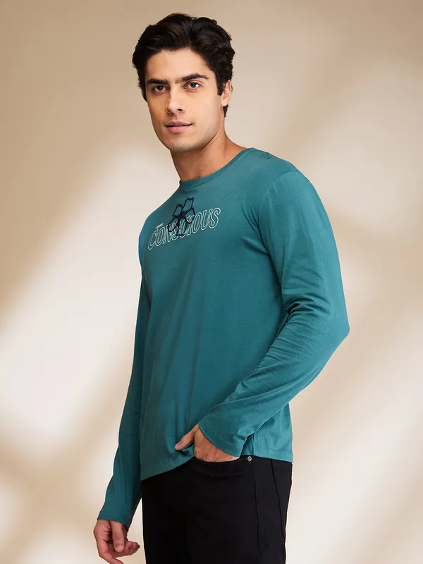 Being Human Mens-Top Crew Neck Deep Emerald