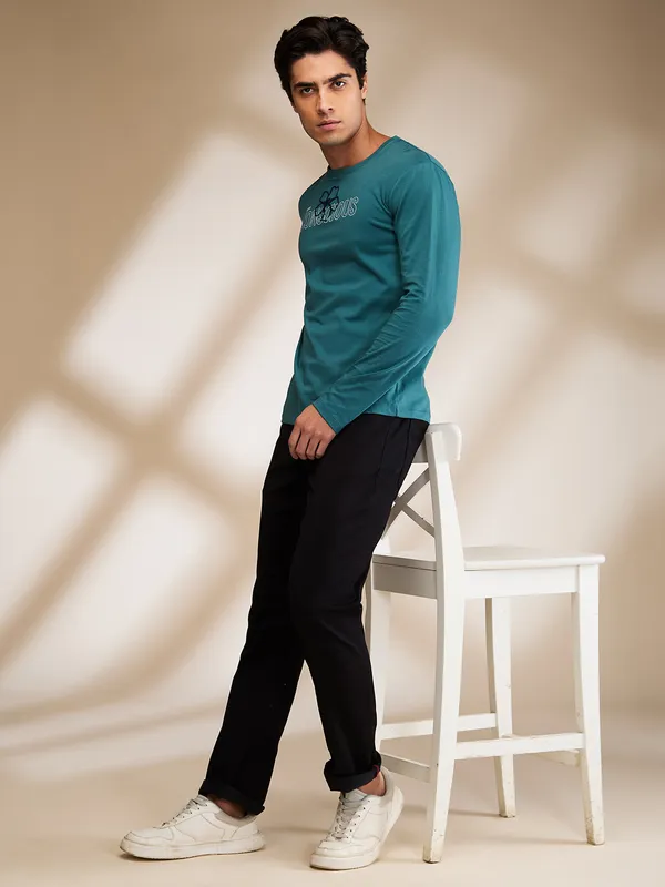 Being Human Mens-Top Crew Neck Deep Emerald