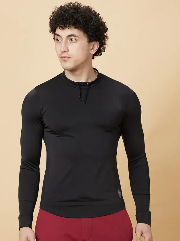 Being Human Clothing Mens-Top Crew Neck Black