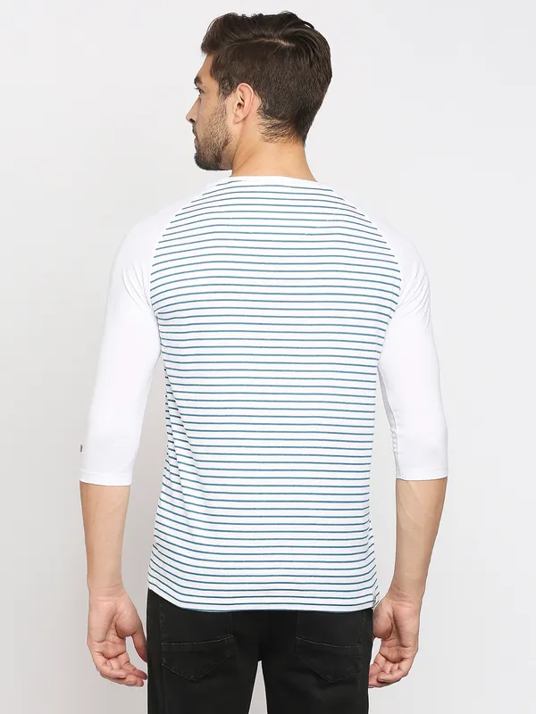 Being Human Reglan 3/4 Slv Men Crew Neck T-Shirts-White