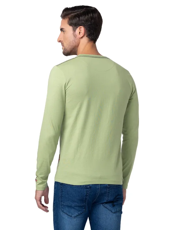 Being Human Regular Fit Men Crew Neck T-Shirts-Tarragon