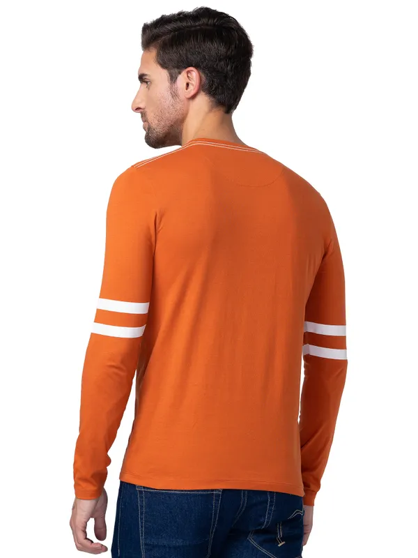 Being Human Regular Fit Men Crew Neck T-Shirts-Gold Flam