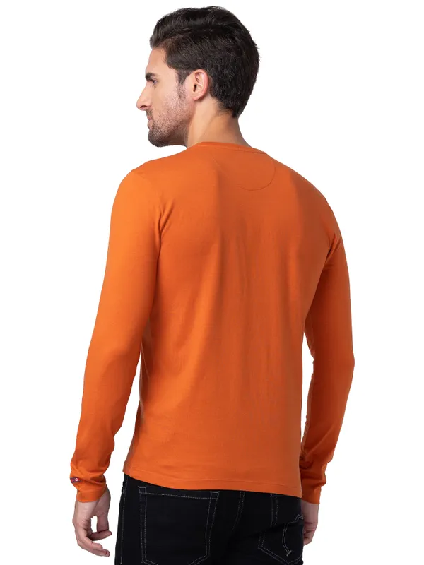 Being Human Regular Fit Men Crew Neck T-Shirts-Gold Flam