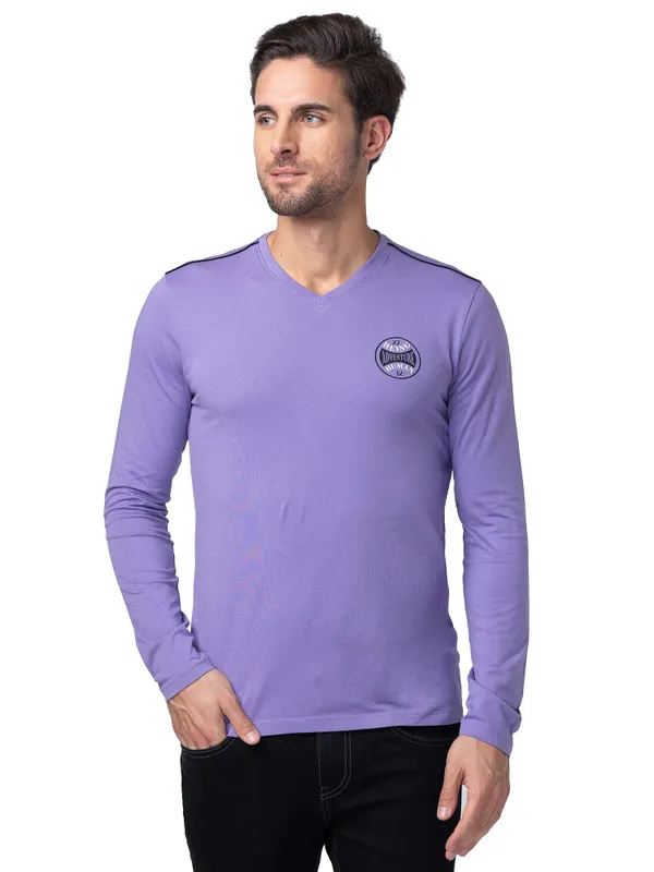Being Human Regular Fit Men Crew Neck T-Shirts-Paisley Purple