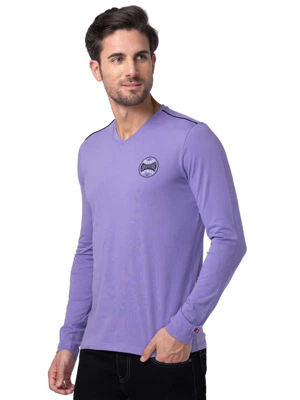 Being Human Regular Fit Men Crew Neck T-Shirts-Paisley Purple