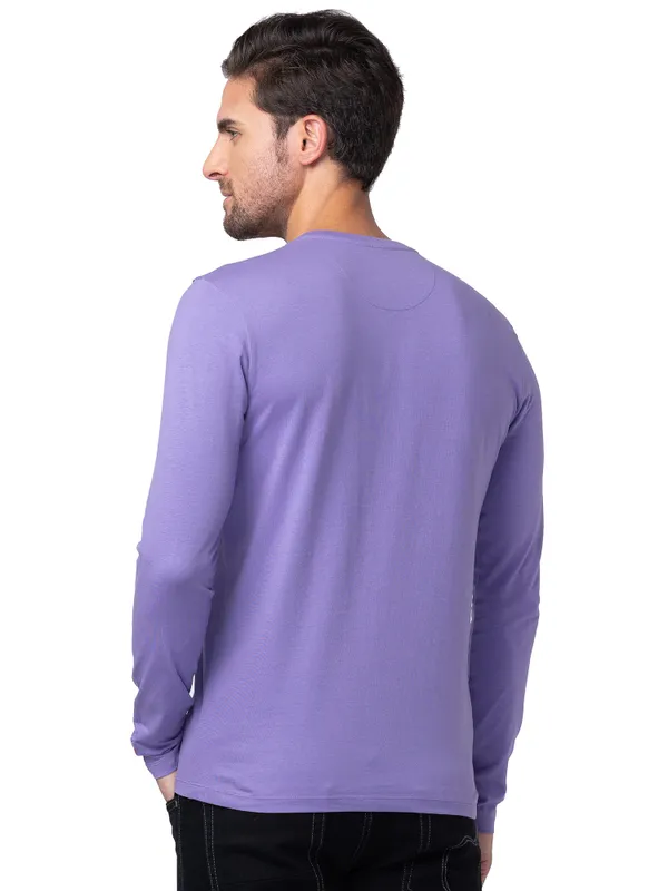 Being Human Regular Fit Men Crew Neck T-Shirts-Paisley Purple