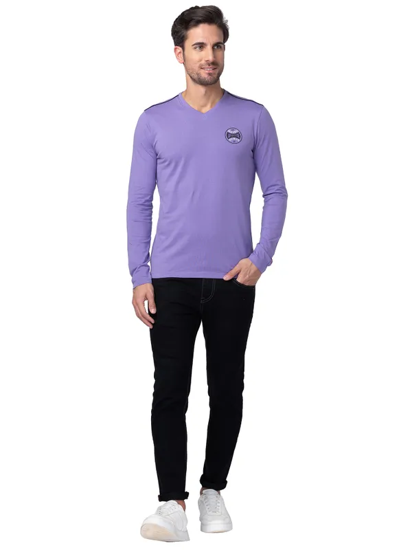 Being Human Regular Fit Men Crew Neck T-Shirts-Paisley Purple