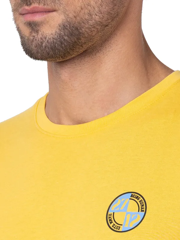 Being Human Regular Fit Men Crew Neck T-Shirts-Mimosa