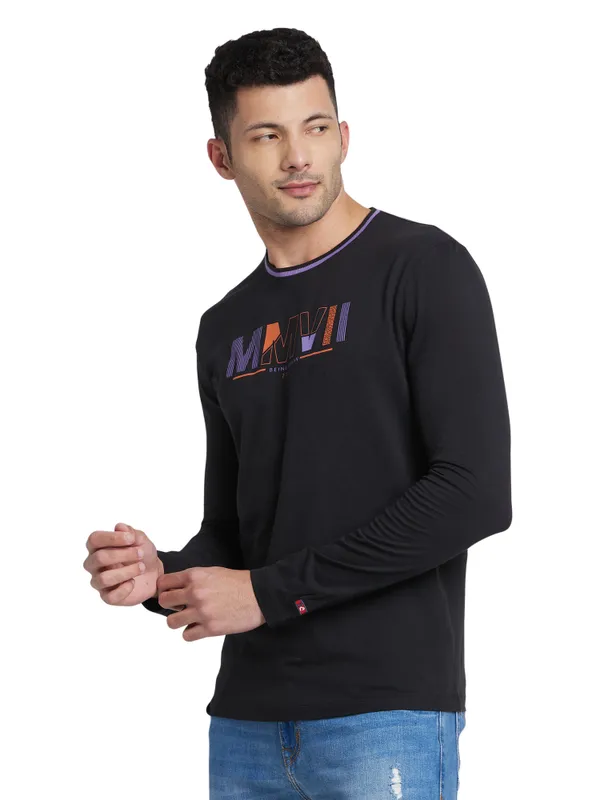 Being Human Regular Fit Men Crew Neck T-Shirts-Black