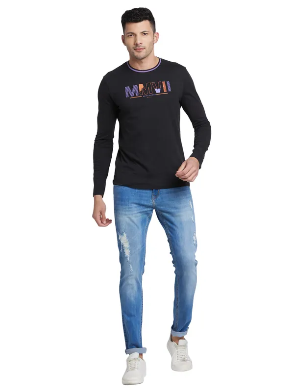 Being Human Regular Fit Men Crew Neck T-Shirts-Black