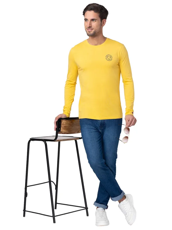 Being Human Clothing Men Regular Fit Crew Neck T-Shirts-Mimosa