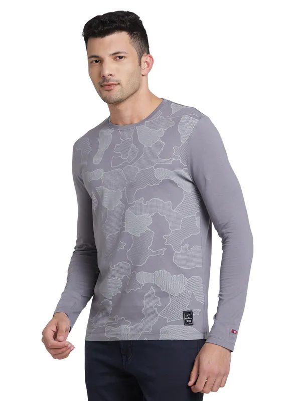 Being Human Clothing Men Regular Fit Crew Neck T-Shirts-Smoked Pearl