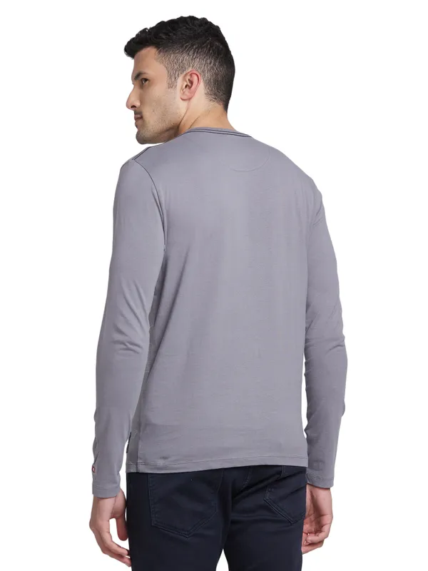 Being Human Clothing Men Regular Fit Crew Neck T-Shirts-Smoked Pearl