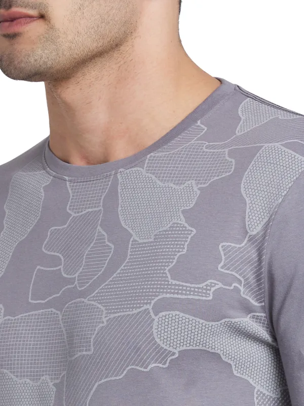 Being Human Clothing Men Regular Fit Crew Neck T-Shirts-Smoked Pearl
