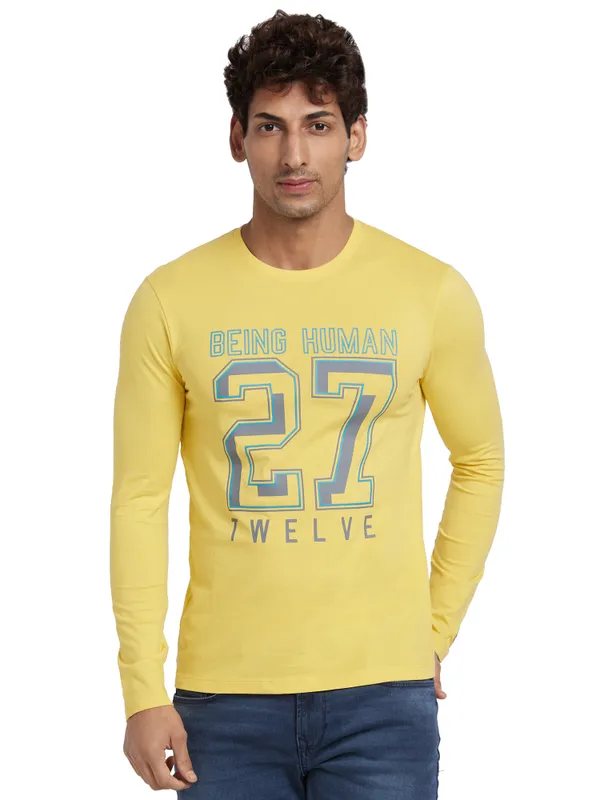 Being Human Regular Fit Men Crew Neck T-Shirts-Mimosa