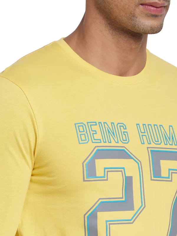 Being Human Regular Fit Men Crew Neck T-Shirts-Mimosa