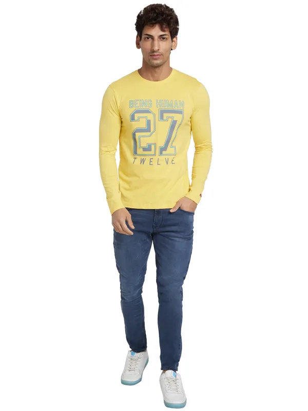 Being Human Regular Fit Men Crew Neck T-Shirts-Mimosa