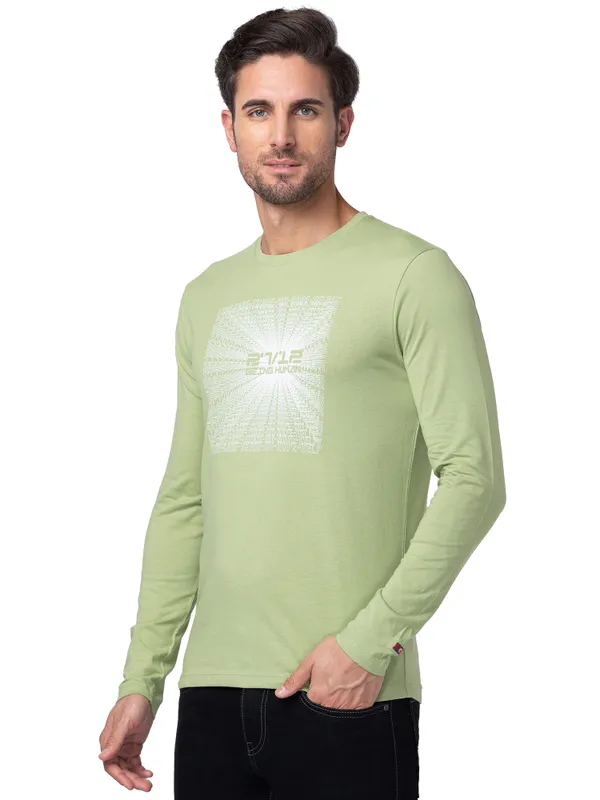 Being Human Clothing Men Regular Fit Crew Neck T-Shirts-Tarragon