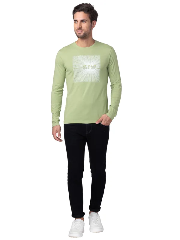 Being Human Clothing Men Regular Fit Crew Neck T-Shirts-Tarragon
