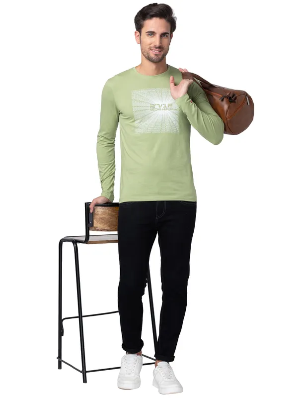 Being Human Clothing Men Regular Fit Crew Neck T-Shirts-Tarragon