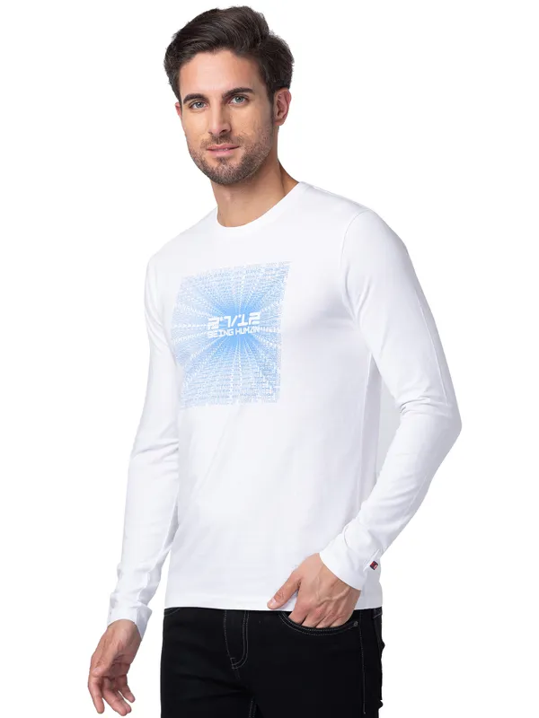 Being Human Clothing Men Regular Fit Crew Neck T-Shirts-White