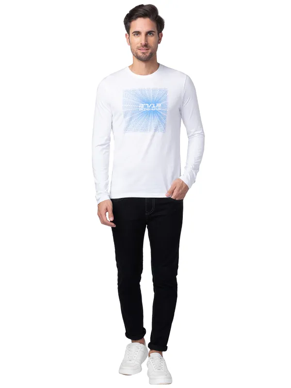 Being Human Clothing Men Regular Fit Crew Neck T-Shirts-White