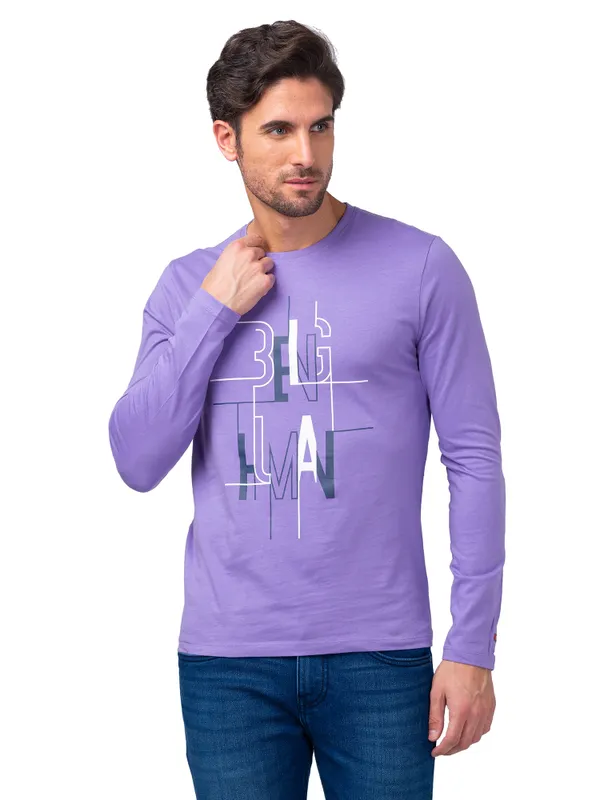 Being Human Regular Fit Men Crew Neck T-Shirts-Paisley Purple