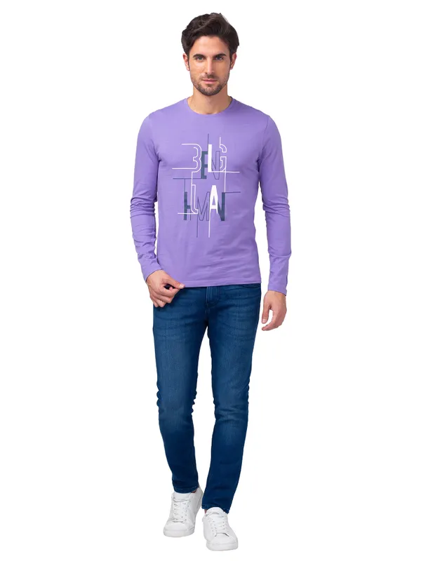 Being Human Regular Fit Men Crew Neck T-Shirts-Paisley Purple