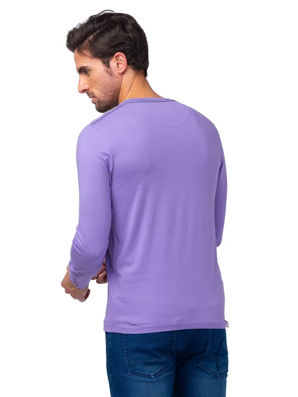 Being Human Regular Fit Men Crew Neck T-Shirts-Paisley Purple