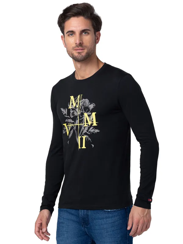 Being Human Regular Fit Men Crew Neck T-Shirts-Black
