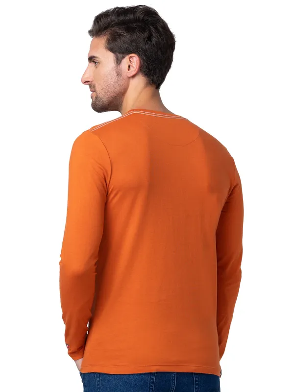 Being Human Regular Fit Men Crew Neck T-Shirts-Gold Flam