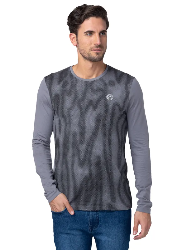 Being Human Regular Fit Men Crew Neck T-Shirts-Smoked Pearl