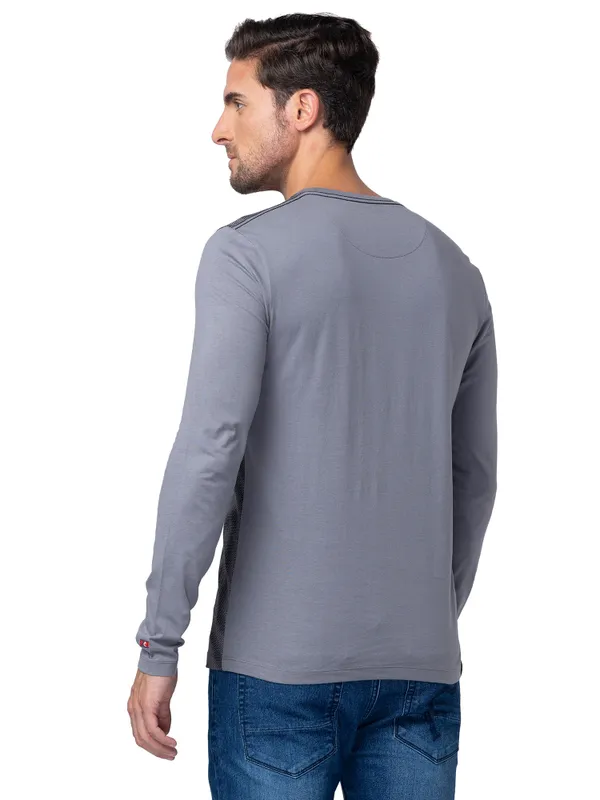 Being Human Regular Fit Men Crew Neck T-Shirts-Smoked Pearl