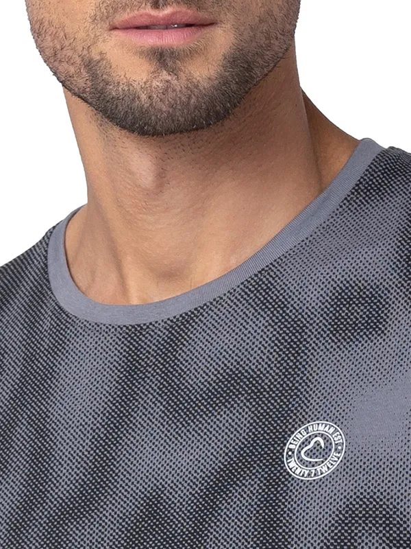 Being Human Regular Fit Men Crew Neck T-Shirts-Smoked Pearl