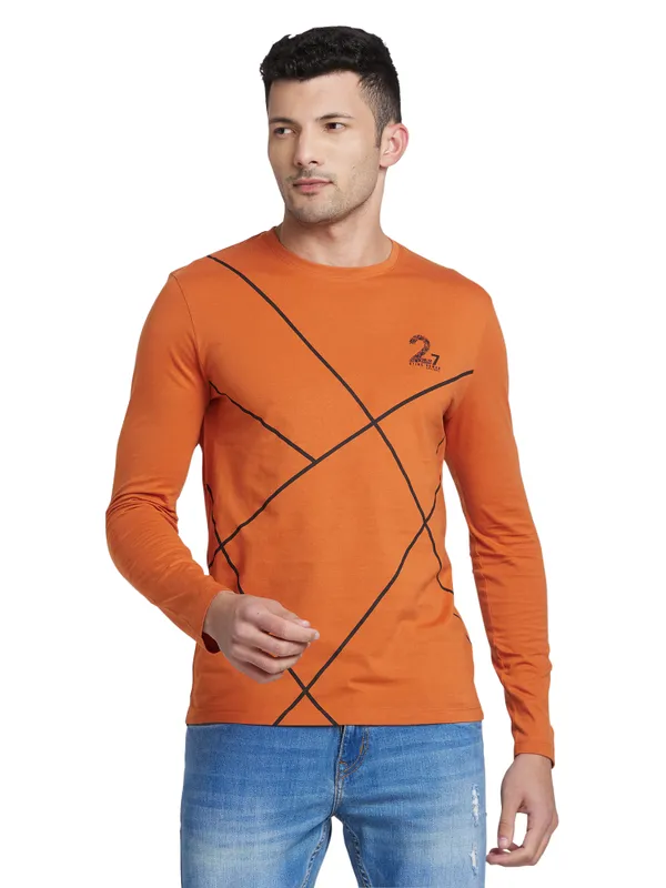 Being Human Clothing Men Regular Fit Crew Neck T-Shirts-Gold Flam