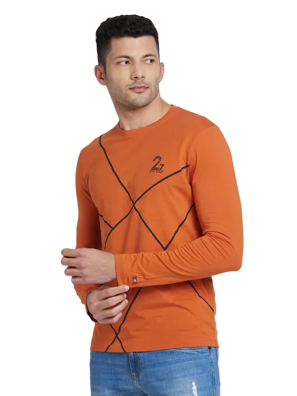 Being Human Clothing Men Regular Fit Crew Neck T-Shirts-Gold Flam
