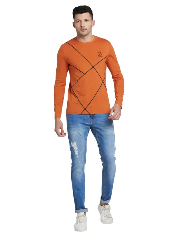 Being Human Clothing Men Regular Fit Crew Neck T-Shirts-Gold Flam
