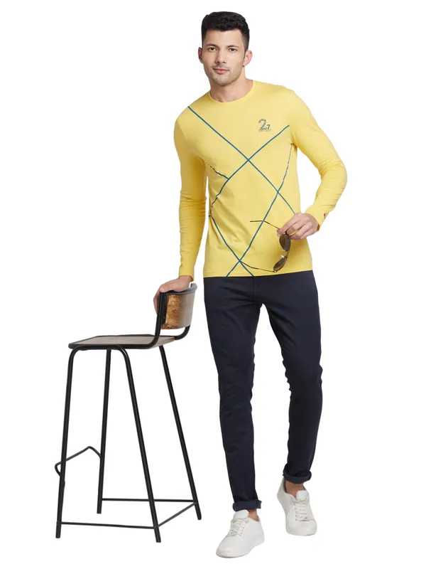 Being Human Clothing Men Regular Fit Crew Neck T-Shirts-Mimosa