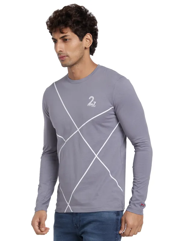 Being Human Clothing Men Regular Fit Crew Neck T-Shirts-Smoked Pearl