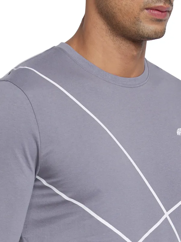Being Human Clothing Men Regular Fit Crew Neck T-Shirts-Smoked Pearl