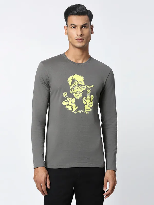Being Human Clothing Men  T-Shirts-Gunmetal