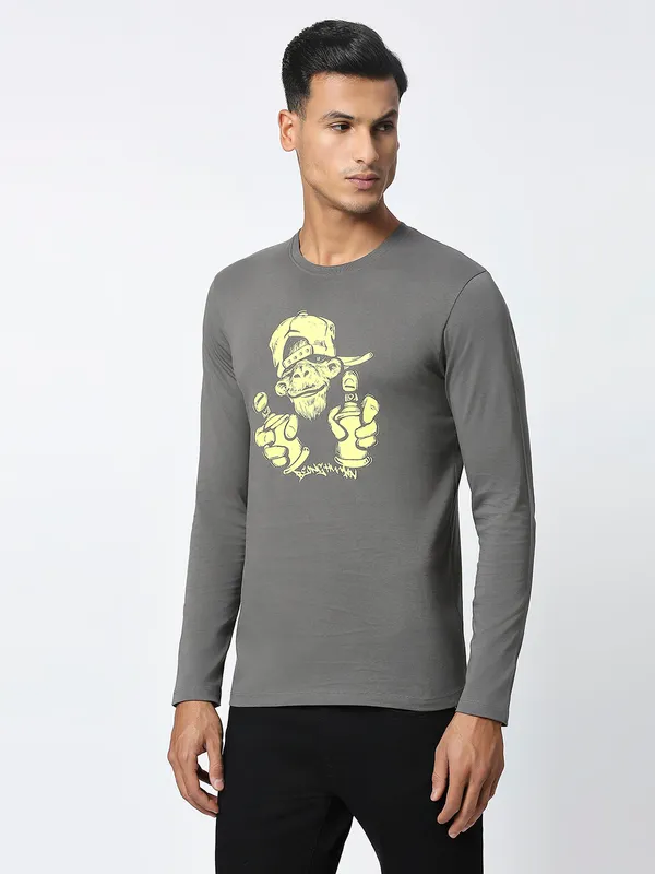 Being Human Clothing Men  T-Shirts-Gunmetal