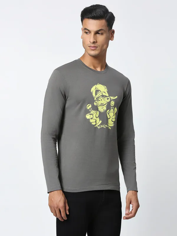 Being Human Clothing Men  T-Shirts-Gunmetal