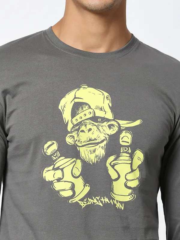 Being Human Clothing Men  T-Shirts-Gunmetal