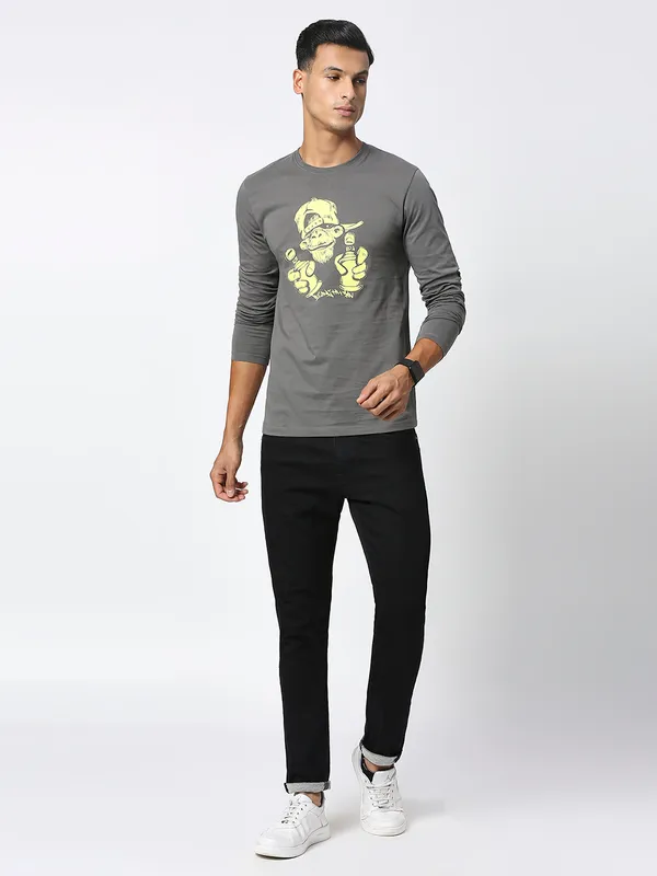 Being Human Clothing Men  T-Shirts-Gunmetal